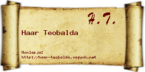 Haar Teobalda névjegykártya